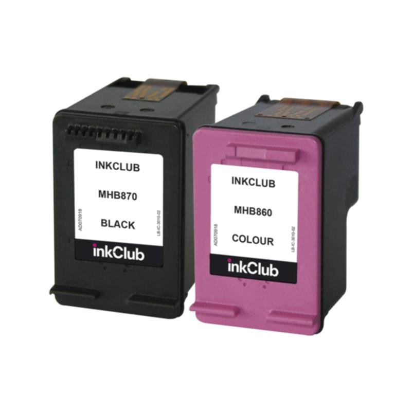 Bilde: inkClub Multipakning blekkpatroner, erstatter HP 302, svart og farge MHB8-2 Tilsvarer: X4D37AE