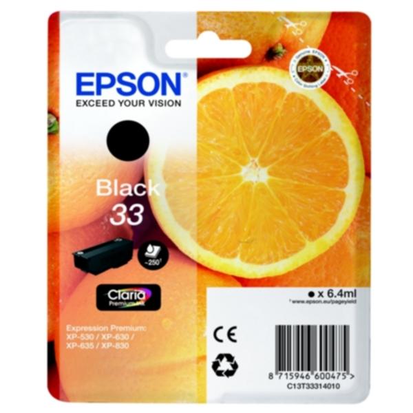 Bilde: Epson Epson 33 Blekkpatron svart, 250 sider T3331 Tilsvarer: N/A