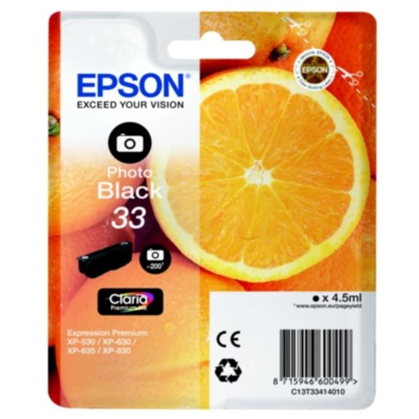 Bilde: Epson Epson 33 Blekkpatron fotosvart, 200 sider T3341 Tilsvarer: N/A