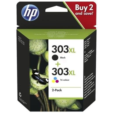 Bilde: HP HP 303 XL 3-farger & svart Blekkpatron 2-pack 3YN10AE